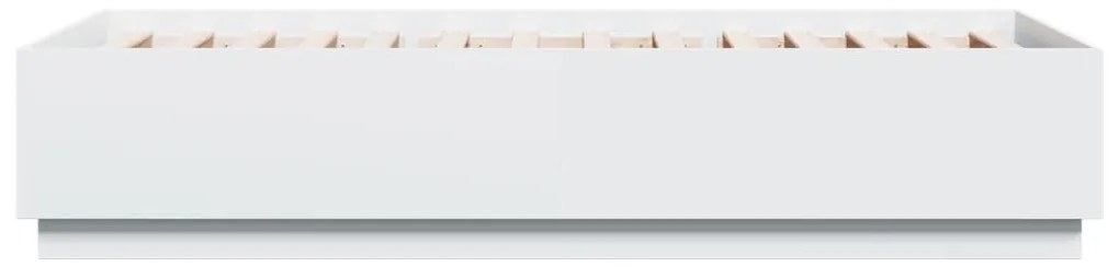 Estrutura cama c/ luzes LED 90x200 cm derivados madeira branco