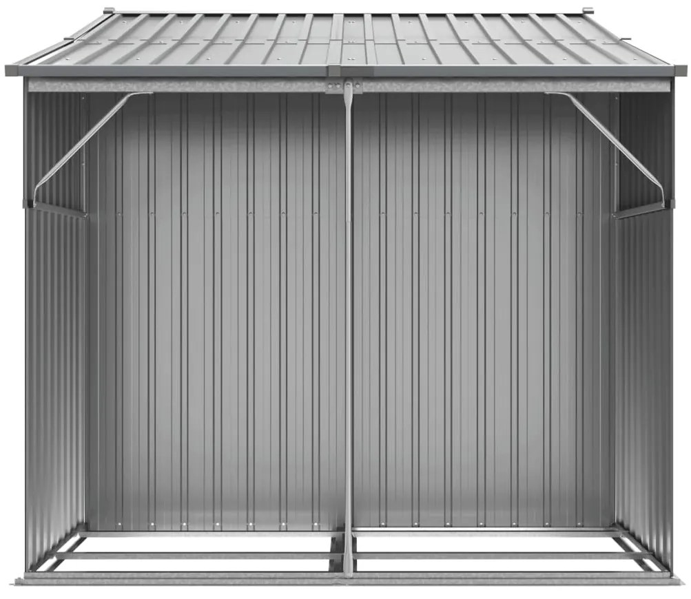 Abrigo de jardim 277x192,5x179 cm aço galvanizado cinzento