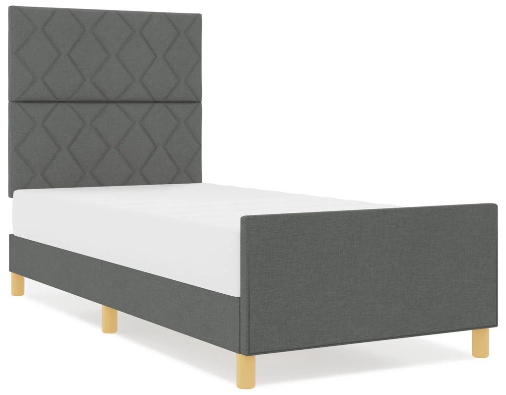 Cama vidaXL Cinza Escuro 90x190 cm em Tecido
