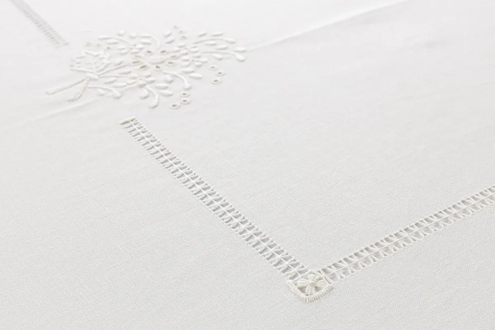180x350 cm - Toalha de mesa de linho bordada a mão - bordados da lixa Creative Rosemary 2021