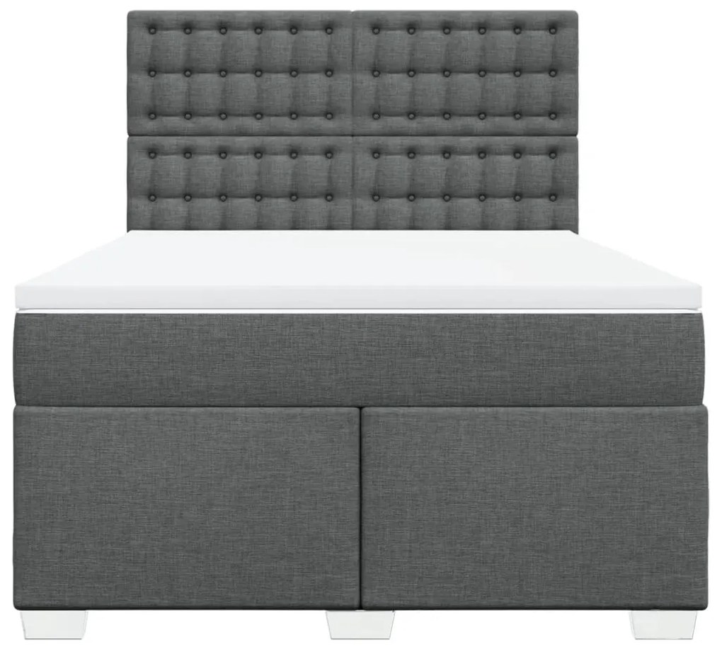 Cama com molas/colchão 140x200 cm tecido cinzento-escuro