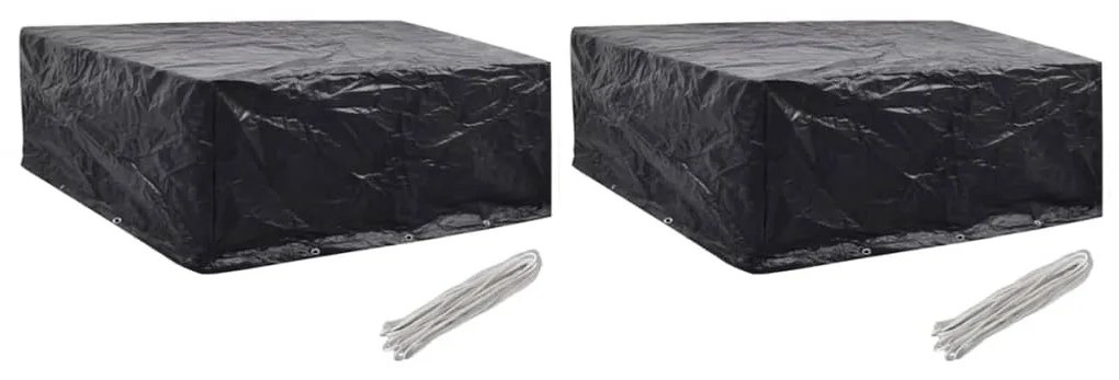 vidaXL Capas para mobiliário de jardim 2 pcs 10 ilhós 260x260x90 cm