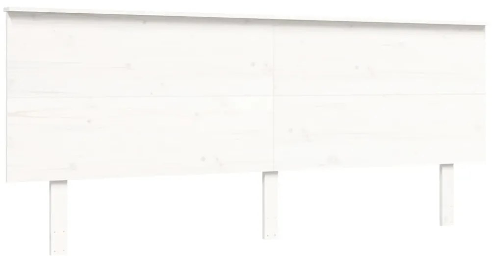 Cama sem colchão 200x200 cm madeira de pinho maciça branco