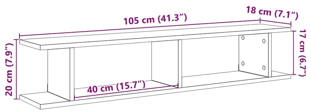 Estantes de parede 2 pcs derivados madeira carvalho artisiano