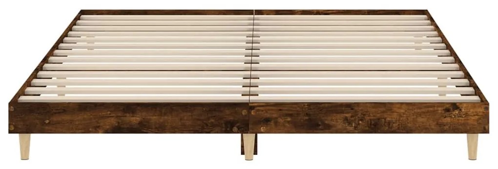 Estrutura de cama s/ colchão derivados madeira carvalho fumado