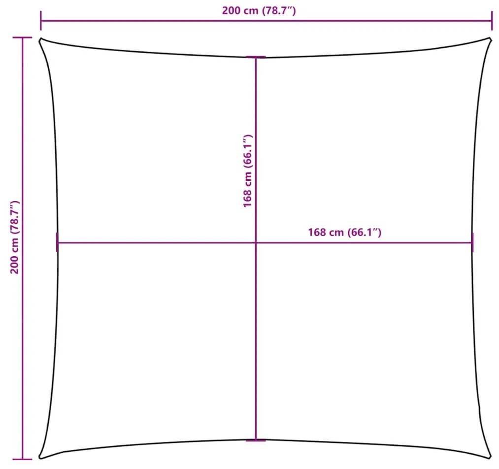 Guarda-sol tecido Oxford quadrado 2x2 m creme