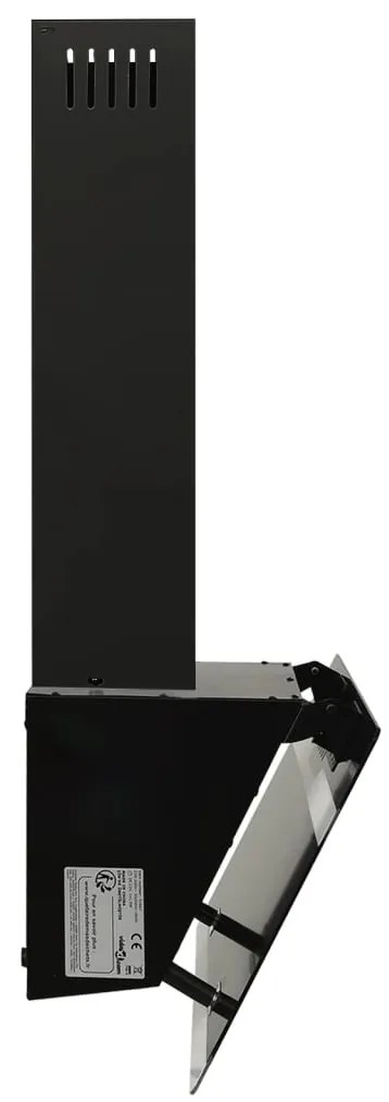 Exaustor de parede 60 cm aço e vidro temperado preto