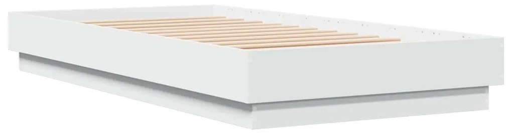 Estrutura de cama com luzes LED 90x190 cm branco