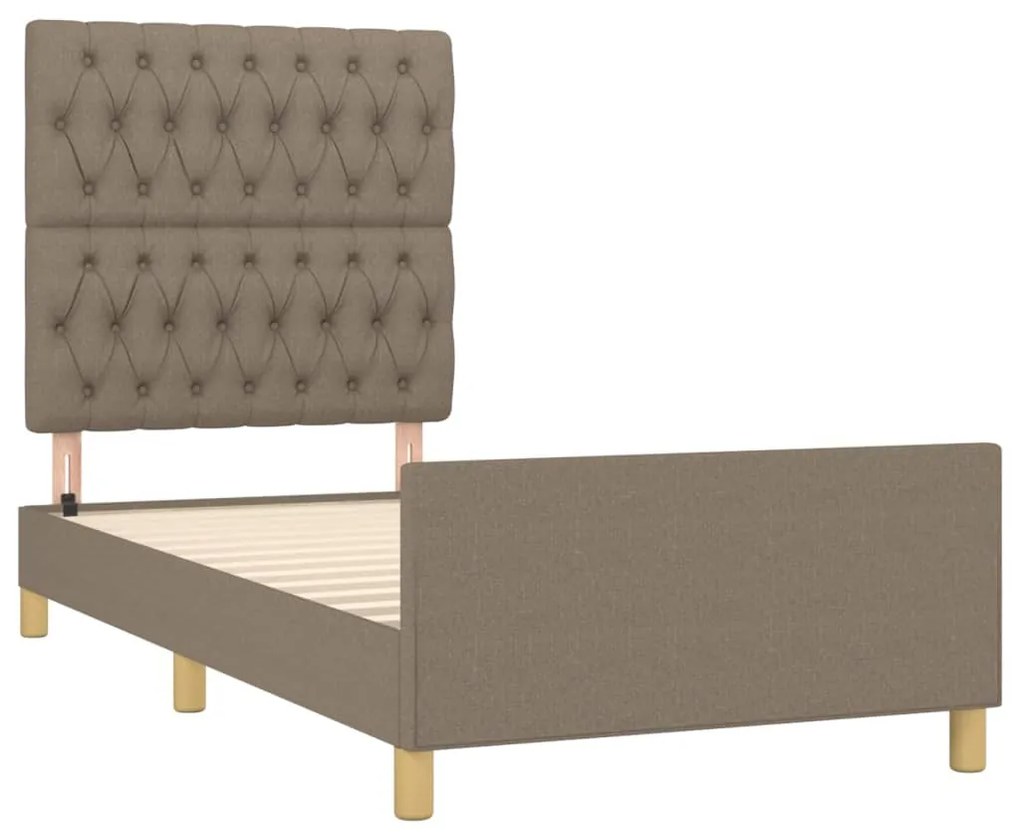 Estrutura cama sem colchão 100x200 cm tecido cinza-acastanhado