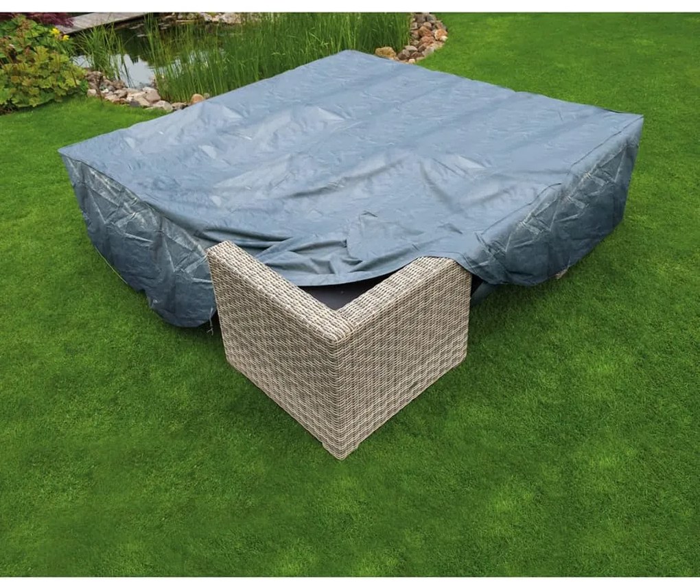 Capa p/ mobiliário de jardim mesa/cadeiras baixas 250x250x70 cm