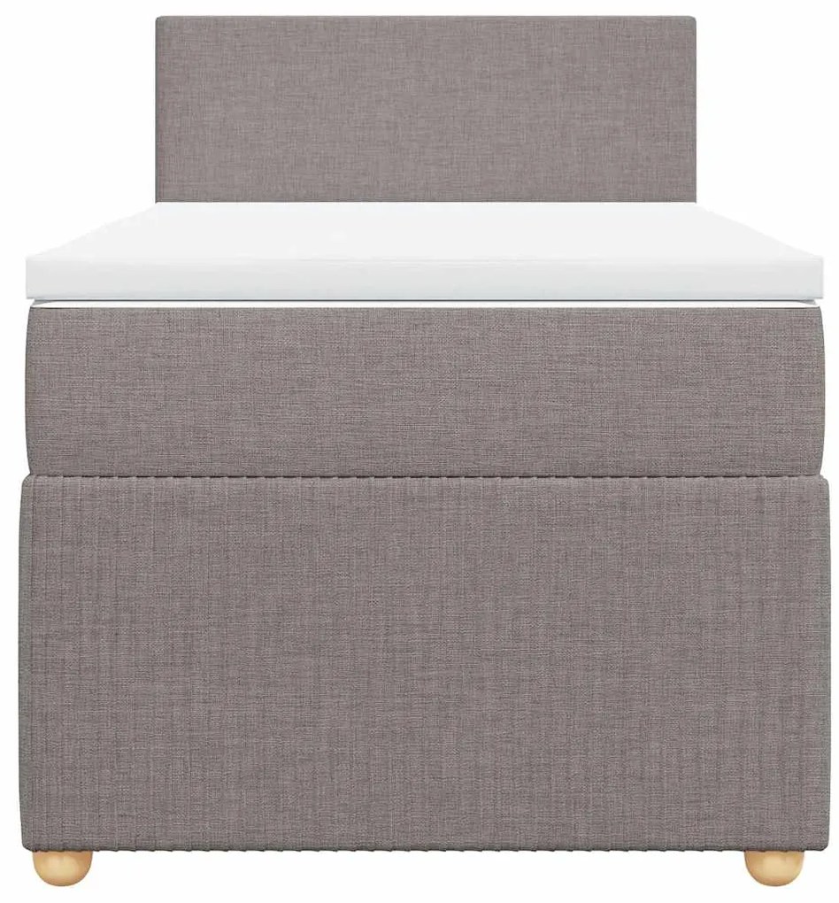 Cama com molas/colchão 90x200 cm tecido castanho-acinzentado