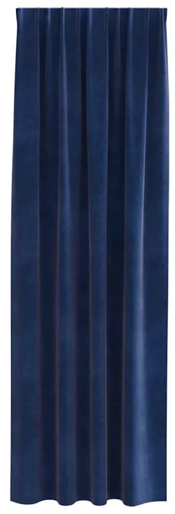 Cortinas Blackout vidaXL com fita superior 2 pcs Veludo Azul Escuro