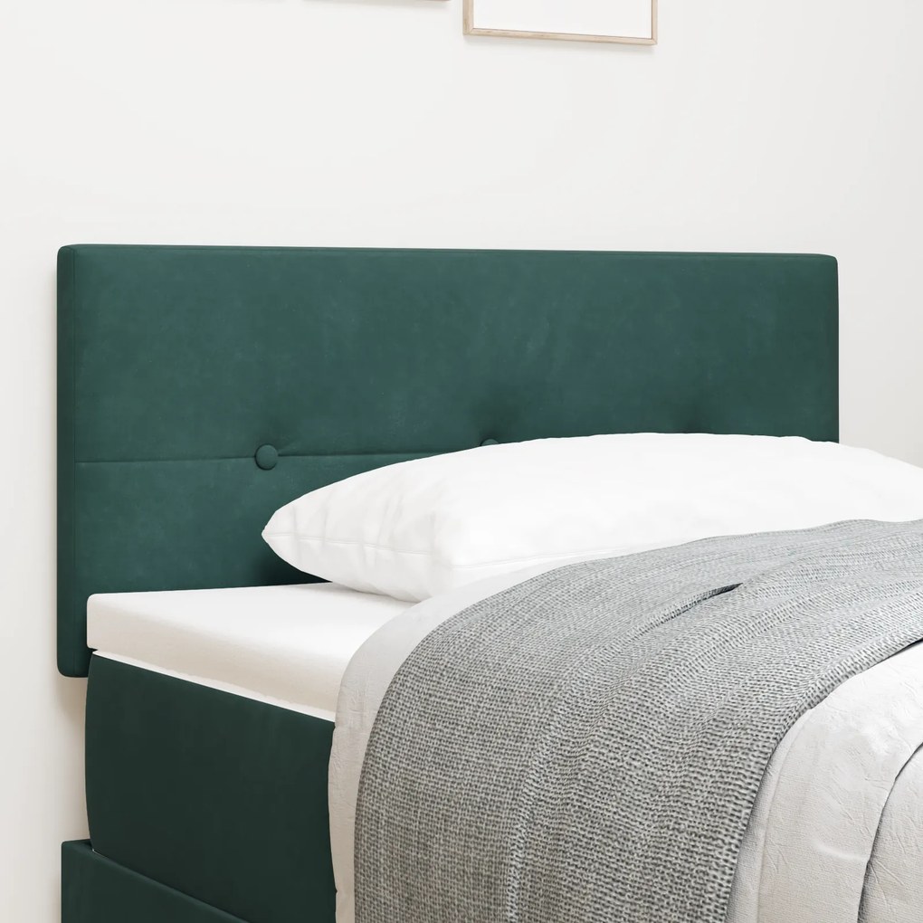 Cabeceira LED vidaXL Botão Capitone Verde Escuro 80 cm Veludo