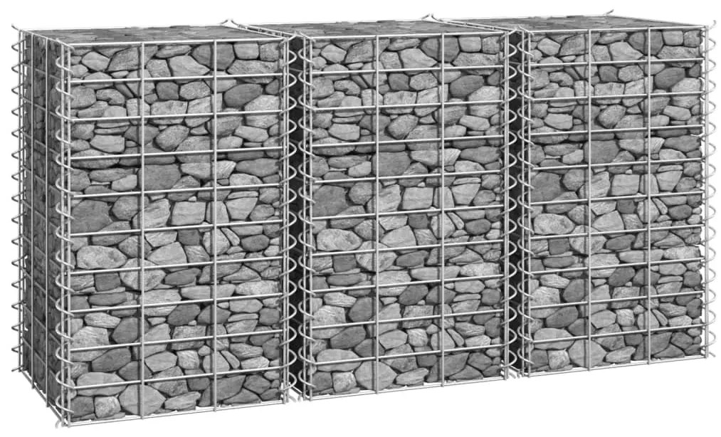 Canteiro/gabião elevado 3 pcs 30x30x50 cm ferro