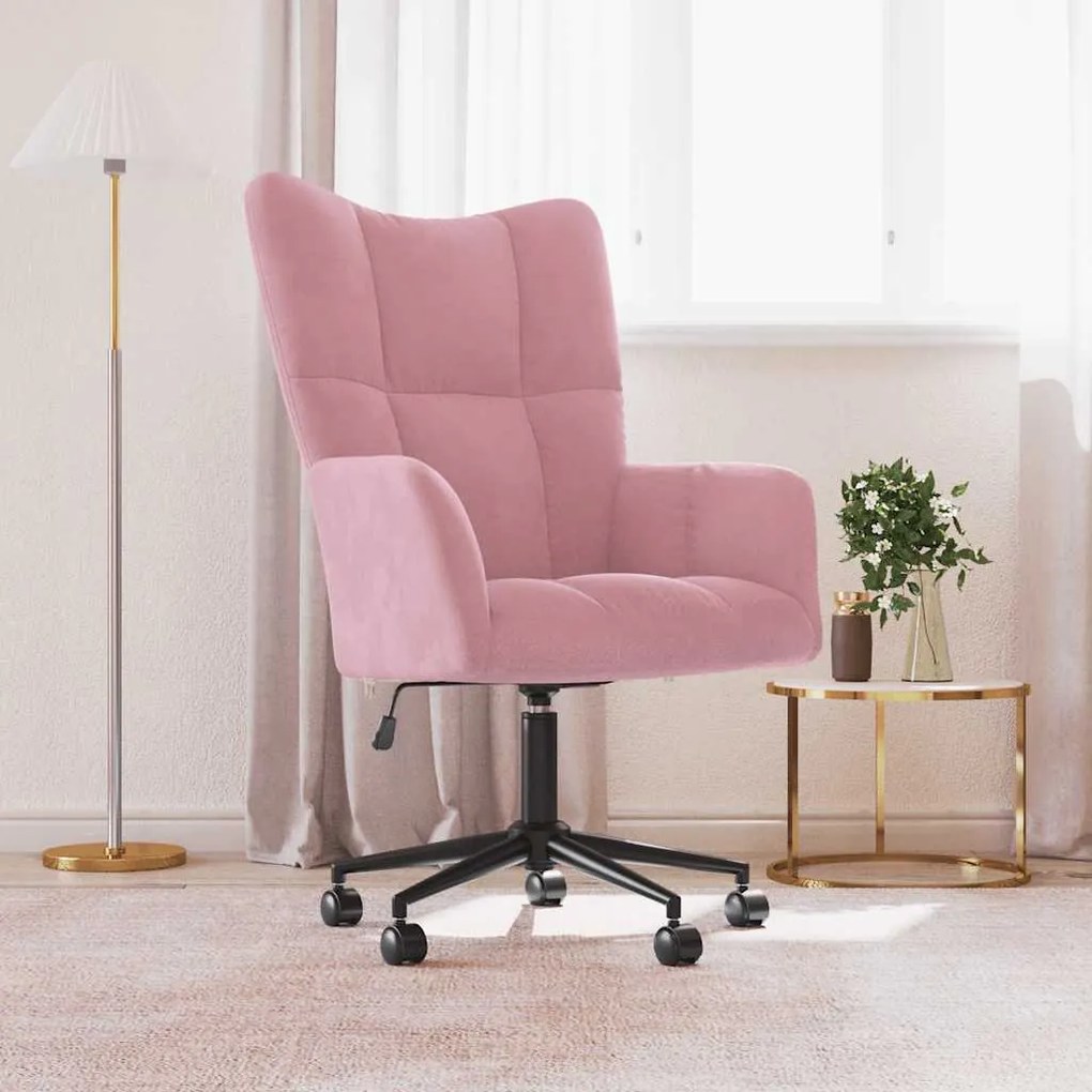 vidaXL Cadeira de descanso veludo rosa