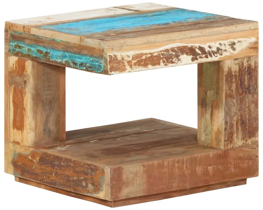 Mesa de centro 45x45x40 cm madeira recuperada maciça