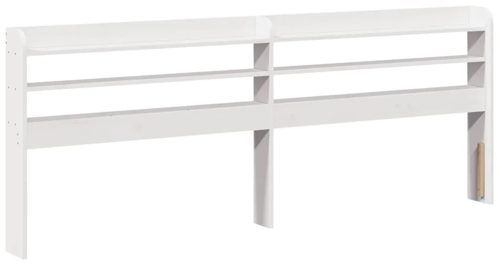 Estrutura de cama com cabeceira 200x200 cm pinho maciço branco