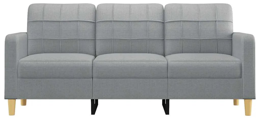 Sofá de 3 lugares 180 cm tecido cinza-claro