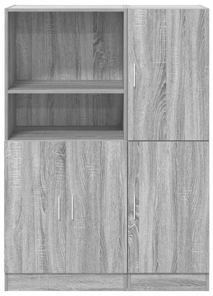 2 pcs armário de cozinha conjunto deriv. madeira cinza sonoma