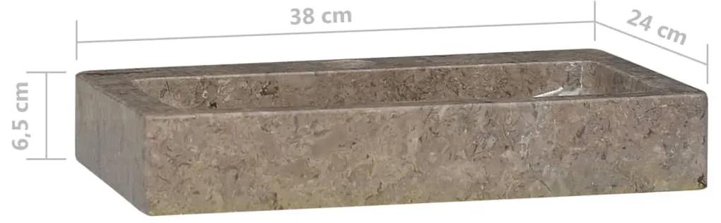 Lavatório 38x24x6,5 cm mármore cinzento