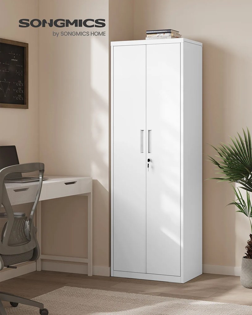 Armário para arquivo com 5 níveis 40 x 60 x 180 cm branco