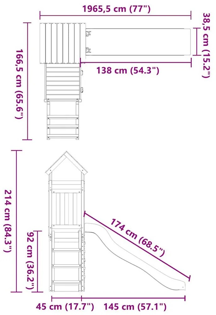 Conjunto de brincar para exterior madeira de pinho impregnada