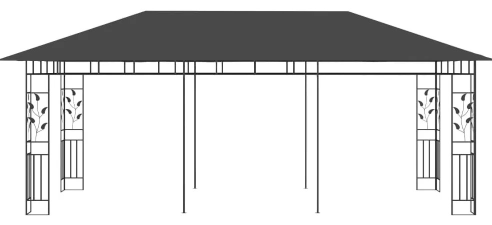 Gazebo com rede mosquiteira 6x3x2,73 m antracite
