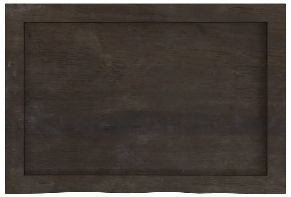Tampo de mesa 60x40x(2-4) cm carvalho tratado castanho-escuro