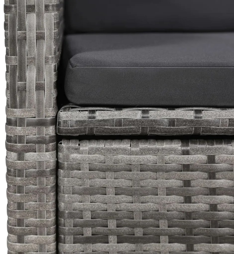 5 pcs conjunto de jantar de jardim cinzento