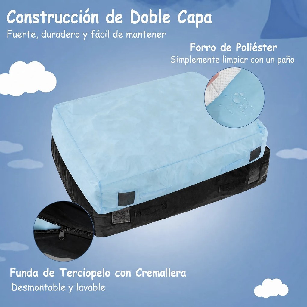 Colchão de Amortecimento, 120 x 90 x 30 cm, Capa Lavável, Preto