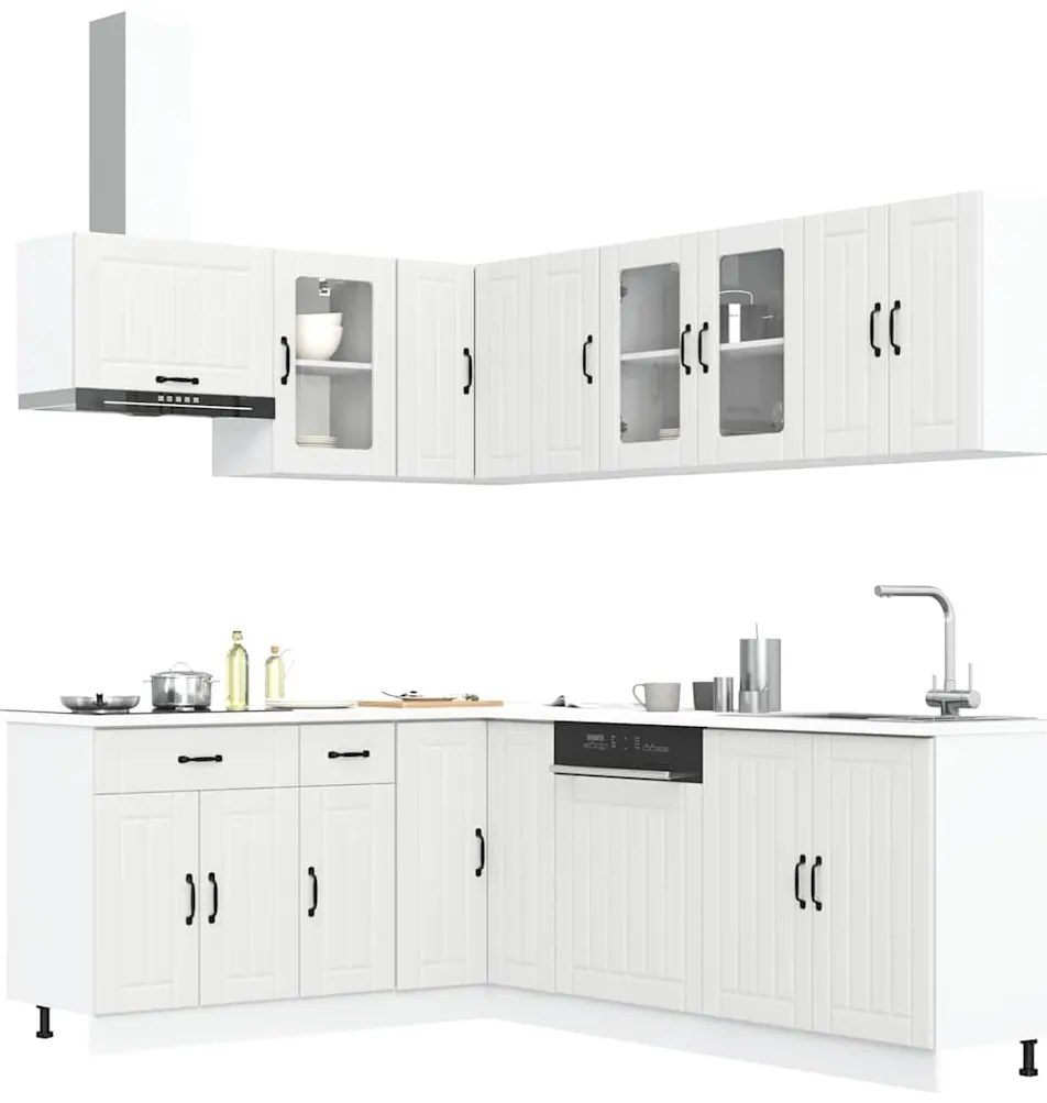 11 peças armário de cozinha conjunto Lucca branco
