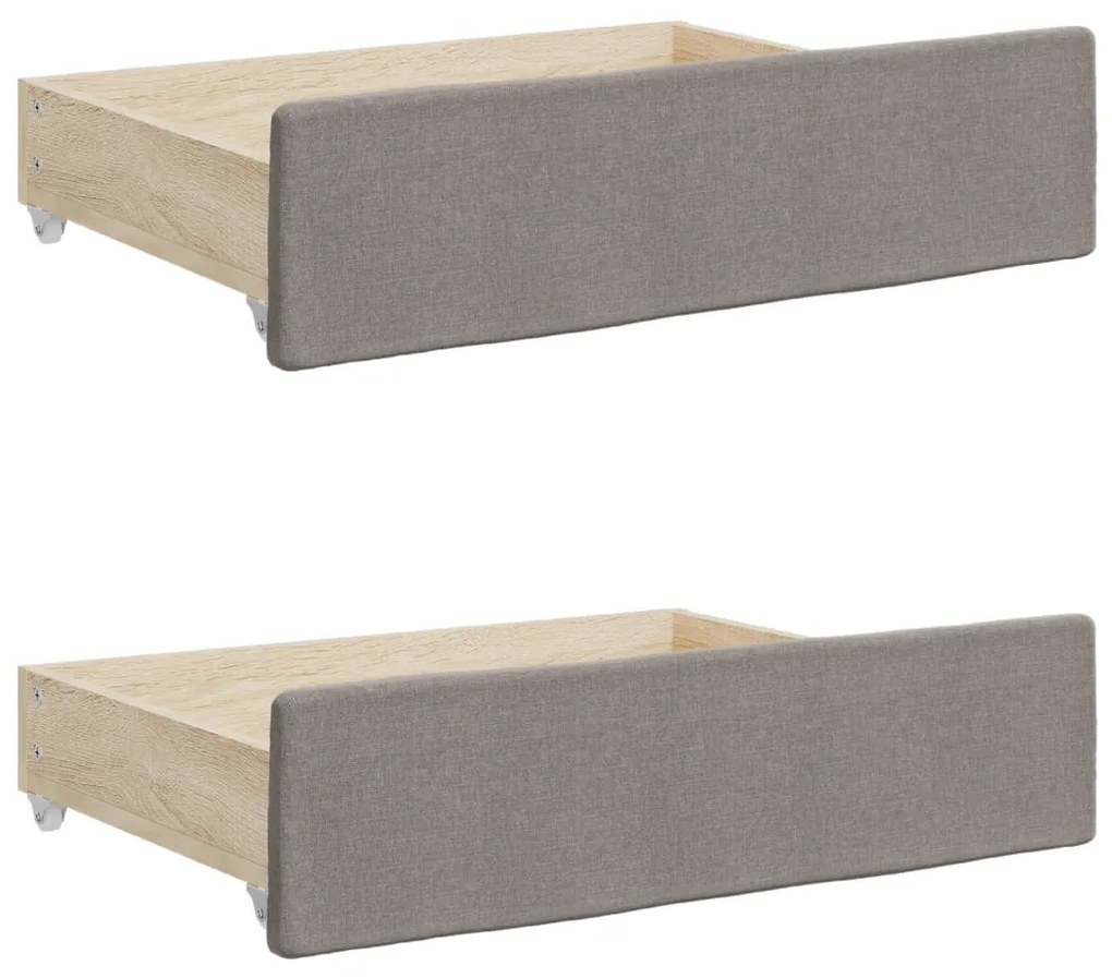 Sofá-cama c/ gavetão/gavetas 90x200 cm tecido cinza-acastanhado