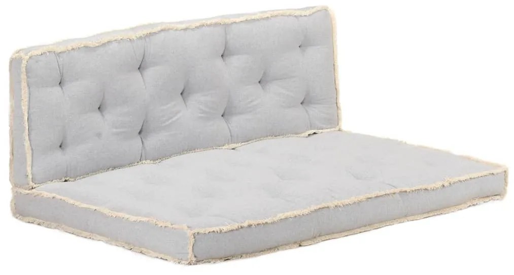 3068547 vidaXL 2 pcs conjunto almofadões para sofá de paletes cinzento