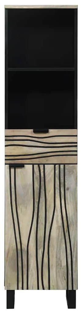 Armário de Banheiro com gaveta Marrom, Preto 38 x 33.5 x 160 cm
