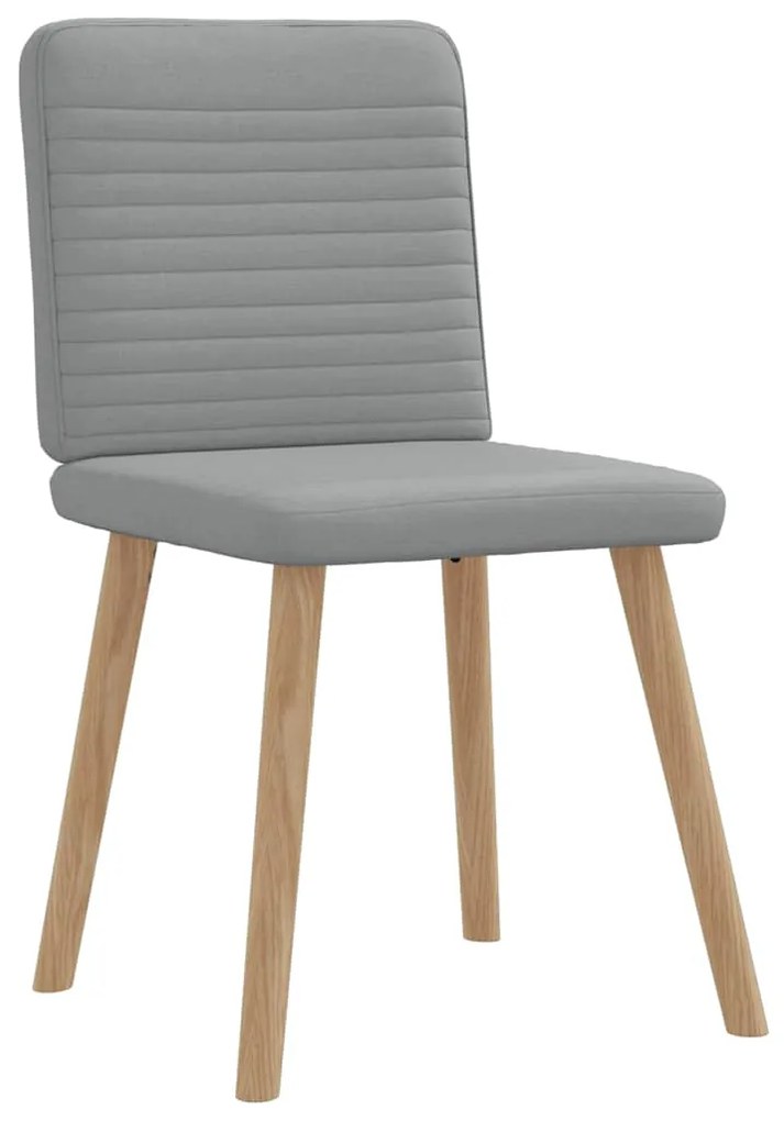 Cadeiras de jantar 4 pcs tecido cinzento-claro