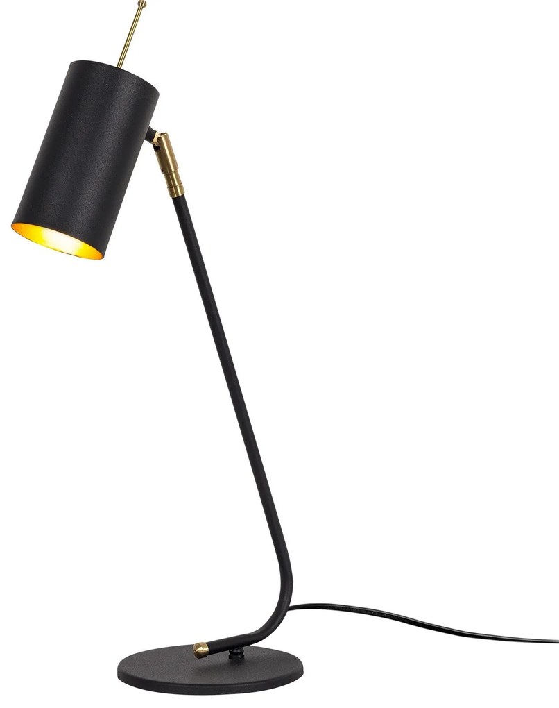 Candeeiro de Mesa Sivani – Preto e Dourado – 8 x 26 cm