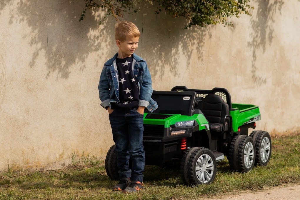 Carro elétrico para Crianças RIDER 6X6 24V com tração nas 4 rodas - 4X 100W, bateria de 24V, rodas EVA, eixos de suspensão, controle remoto de 2,4 GHz