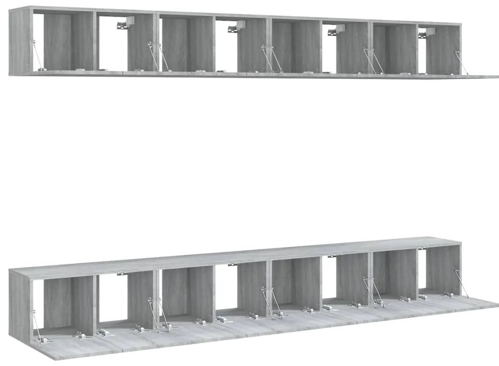 Móveis de TV 8pcs 60x30x30 cm derivados de madeira cinza sonoma