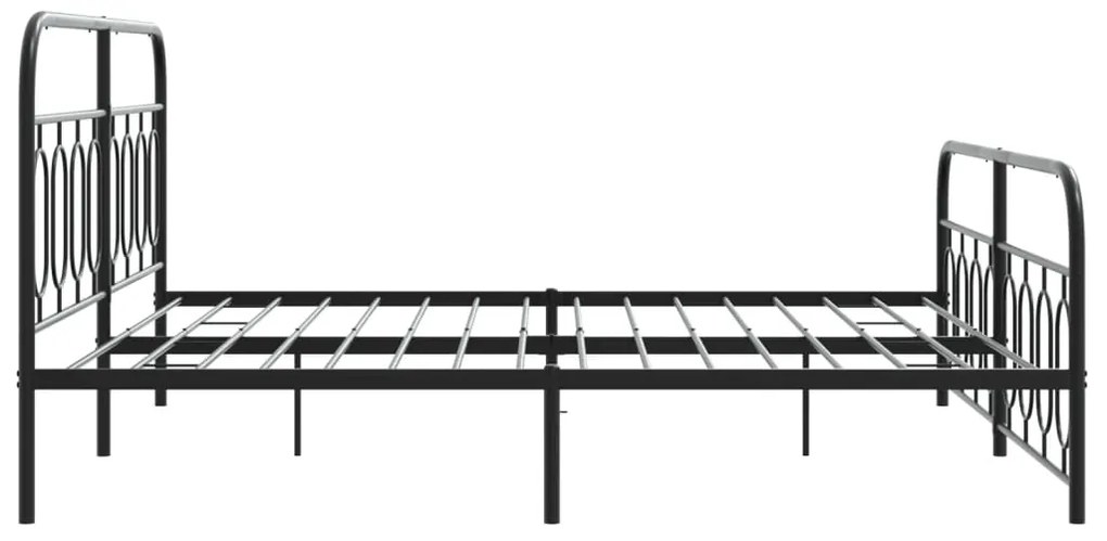 Estrutura de cama com cabeceira e pés 183x213 cm metal preto
