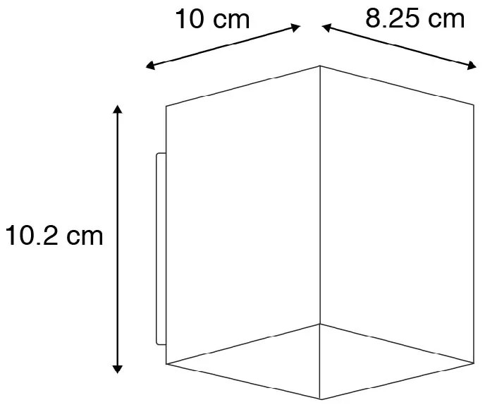 Conjunto de 2 Apliques de Parede Design Preto e Dourado Quadrado - Sola