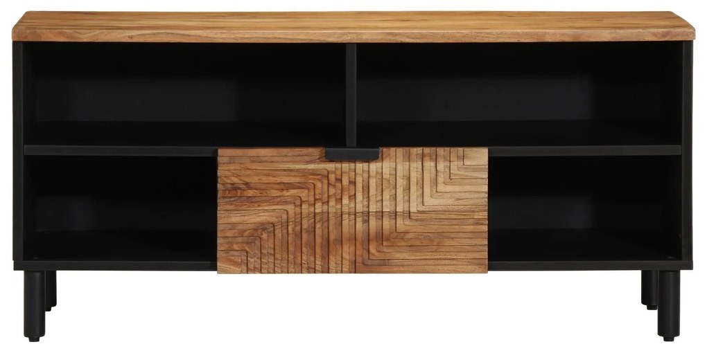 Armário para TV vidaXL 100x33,5x46 cm Madeira Maciça de Acácia