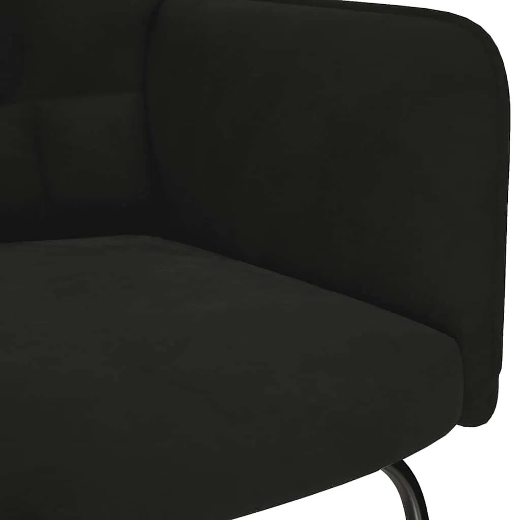 Cadeira de baloiço veludo preto