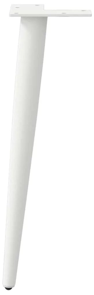 Pés para mesa de centro cônicos 4 peças, branco, 30-31 cm, aço