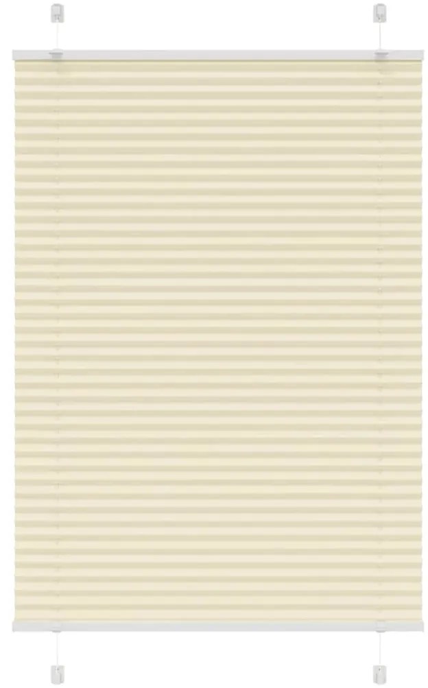 Creme Plissada Cega 85x150 cm Largura Tecido 84,4 cm Poliéster