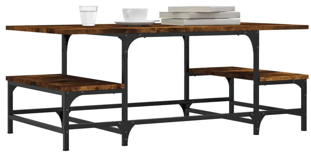 Mesa de centro 100x50,5x40 cm derivados madeira carvalho fumado