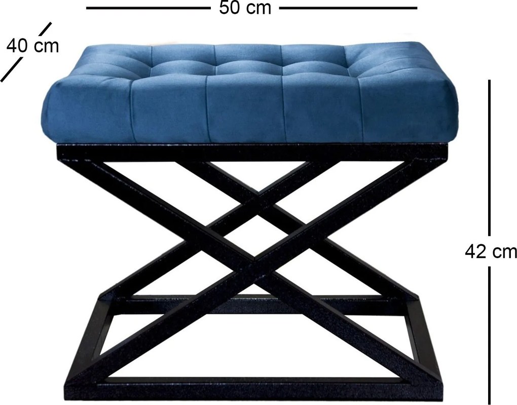 Pouffe Capraz – Navy Blue – 50 cm x 42 cm x 40 cm