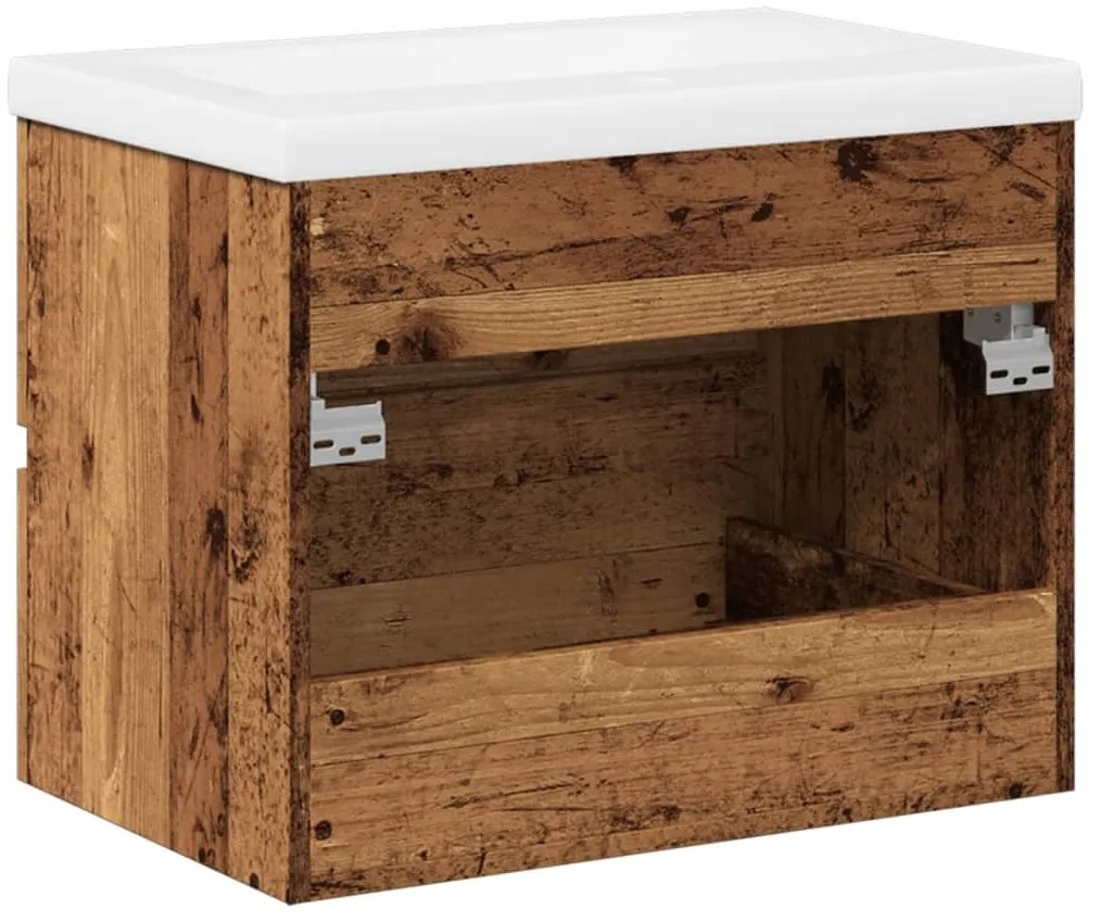 Armário com lavatório embutido madeira velha