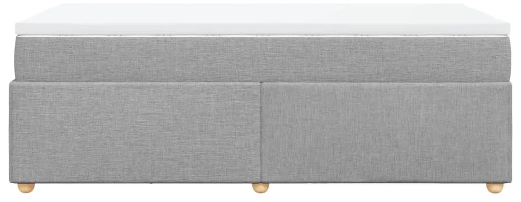 Cama com molas/colchão 90x200 cm tecido cinza-claro