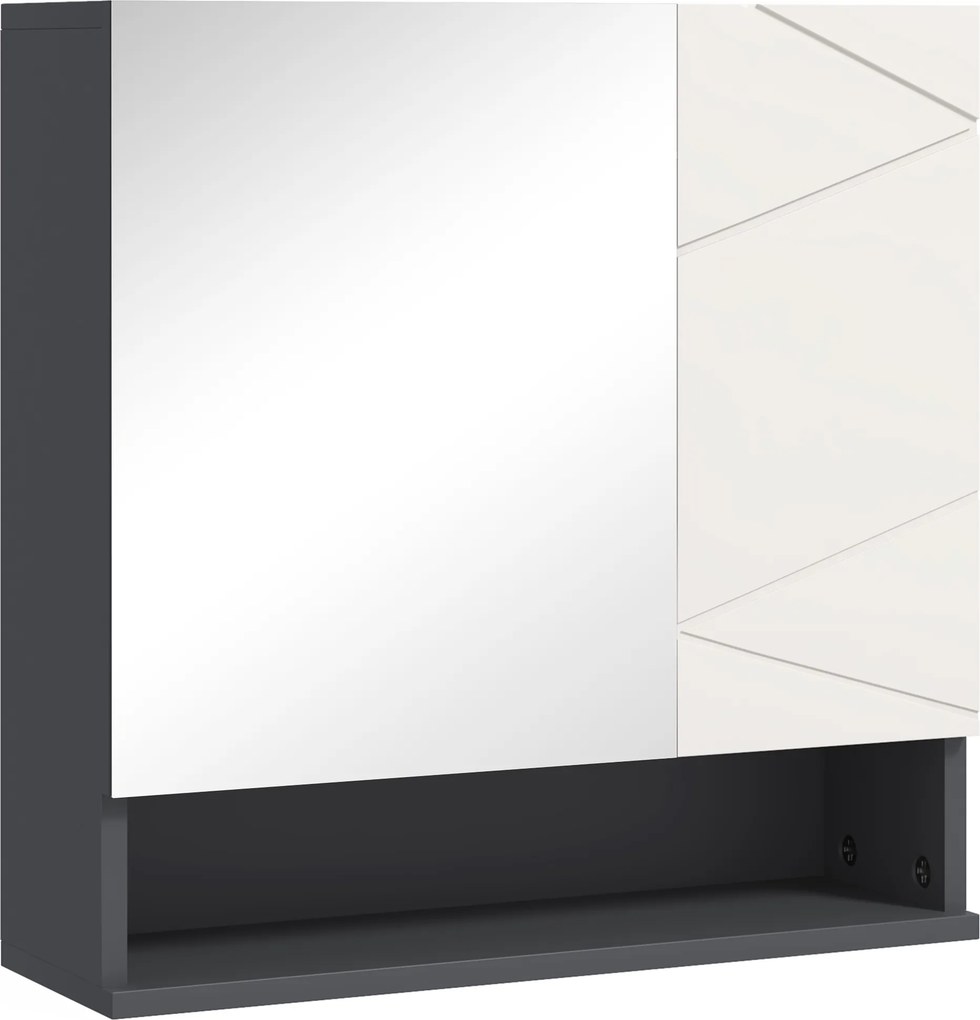 HOMCOM Armário de casa de banho, porta espelhada, prateleiras ajustáveis, suporta até 15 kg, Branco | Aosom Portugal