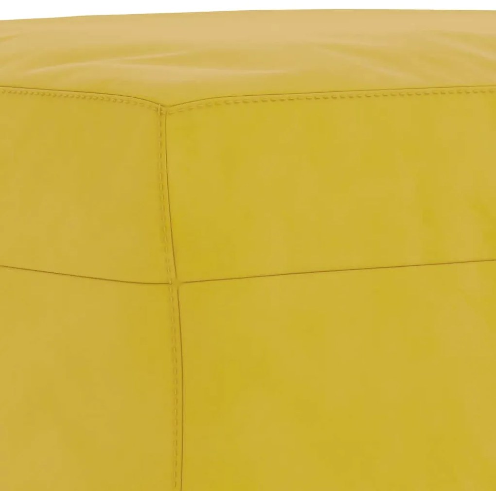 3 pcs conjunto de sofás com almofadões veludo amarelo